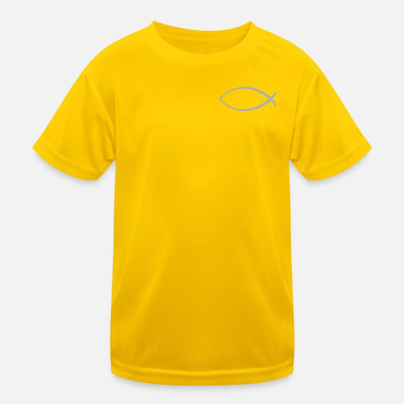Ichtus fish silver - Kids Functional T-Shirt - egg yellow