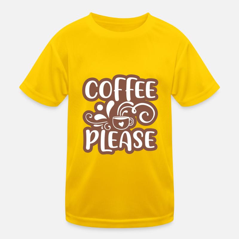 Kaffee bitte Aufkleber Design 01 Kinder Funktions-T-Shirt