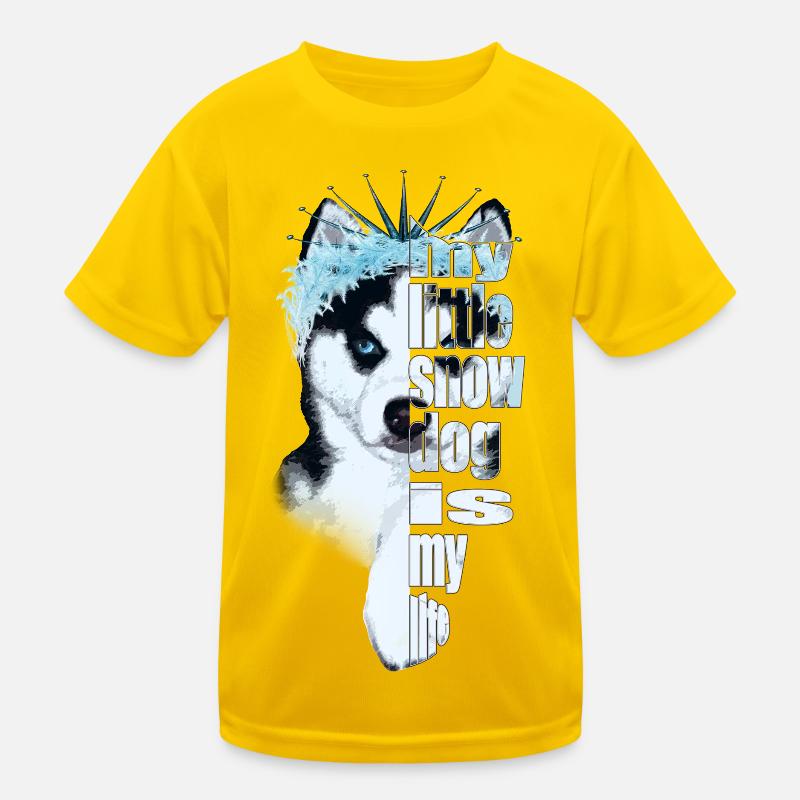 Eisbedeckter Husky mit Spruch Kinder Funktions-T-Shirt