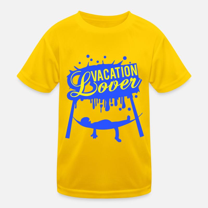 Vacation Lover Graffiti Hammock Sleeping Saying Kids Functional T-Shirt