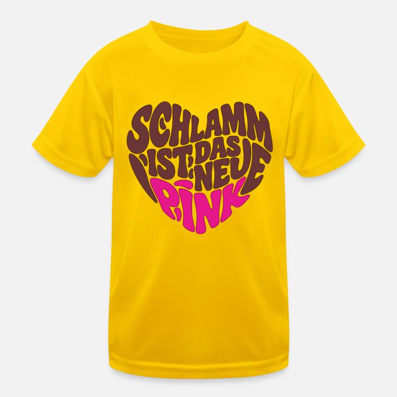 Schlamm ist das neue Pink - Herz Form - Herzform Kinder Funktions-T-Shirt