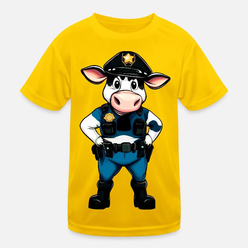 Polizei Kuh Kinder Funktions-T-Shirt