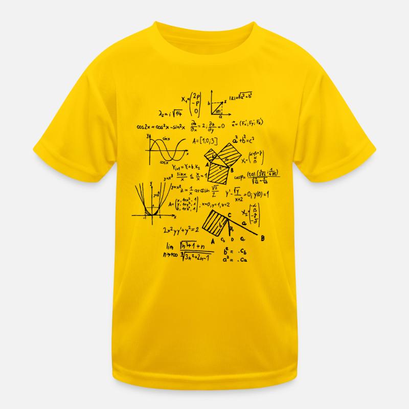 Mathematics Math Mathematician mathematical formulas - Kids Functional T-Shirt - egg yellow