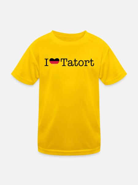 I love Tatort - Kinder Funktions-T-Shirt - Eigelb - Vorne