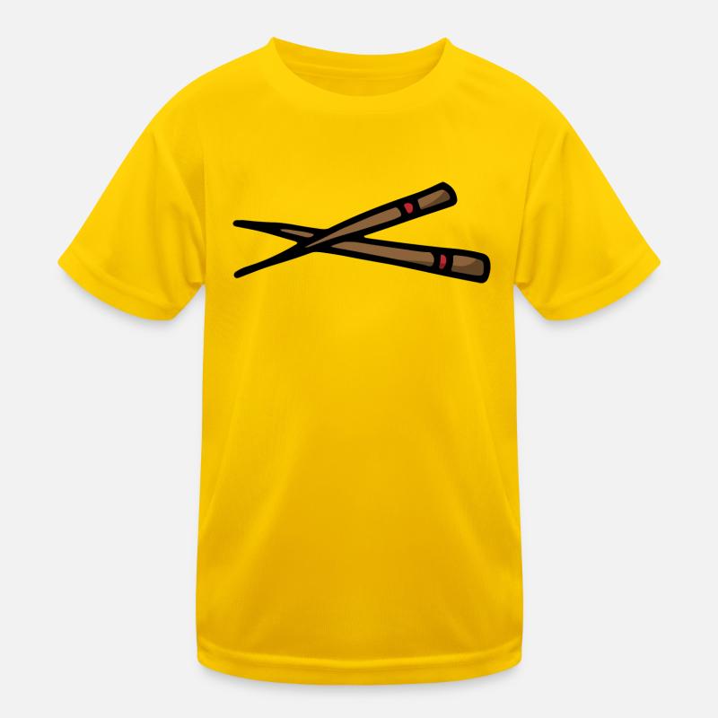 Essstäbchen chop sticks - chinesisch Essen - Kinder Funktions-T-Shirt - Eigelb
