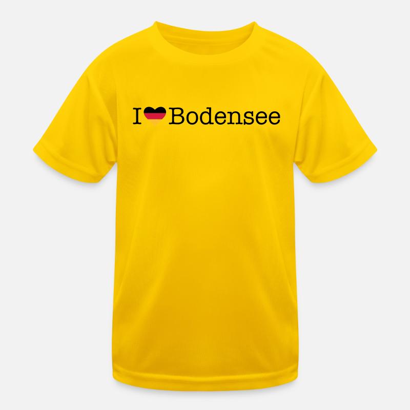 I love Bodensee - Kinder Funktions-T-Shirt - Eigelb