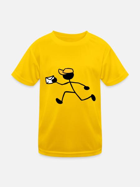Postbote Kurier Briefzusteller Express Sendung - Kinder Funktions-T-Shirt - Eigelb - Vorne