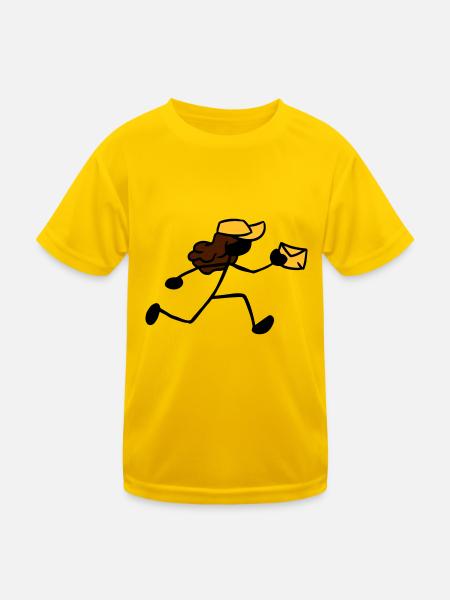 Postman Letter Deliverer Courier - Kids Functional T-Shirt - egg yellow - Front