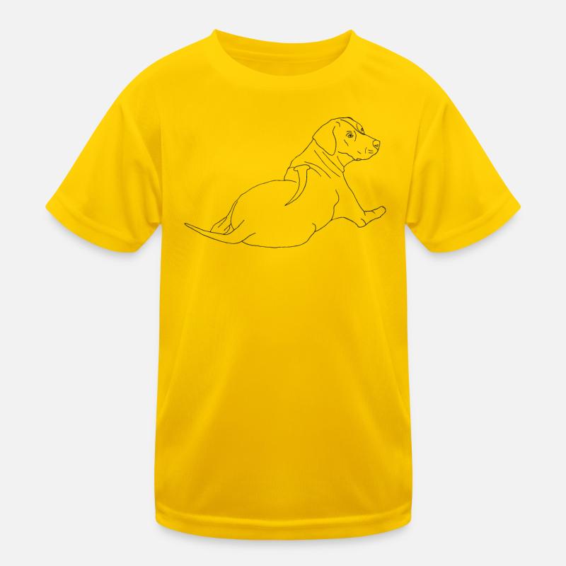 Rhodesian Ridgeback - Kinder Funktions-T-Shirt - Eigelb