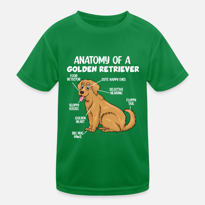 Anatomie eines Golden Retrievers Kinder Funktions-T-Shirt