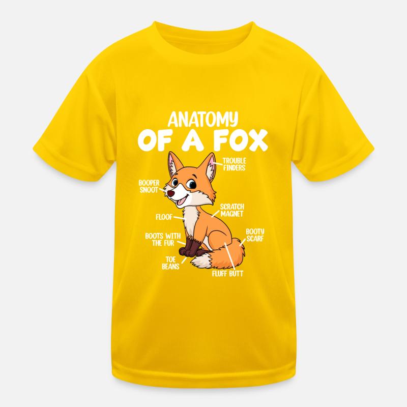 Anatomie eines Fuchses Kinder Funktions-T-Shirt