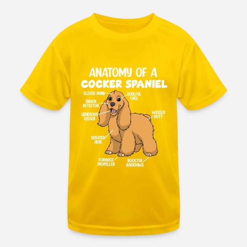 Anatomie eines Cocker Spaniels Kinder Funktions-T-Shirt