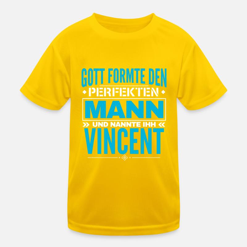 Vincent Name Design Kinder Funktions-T-Shirt