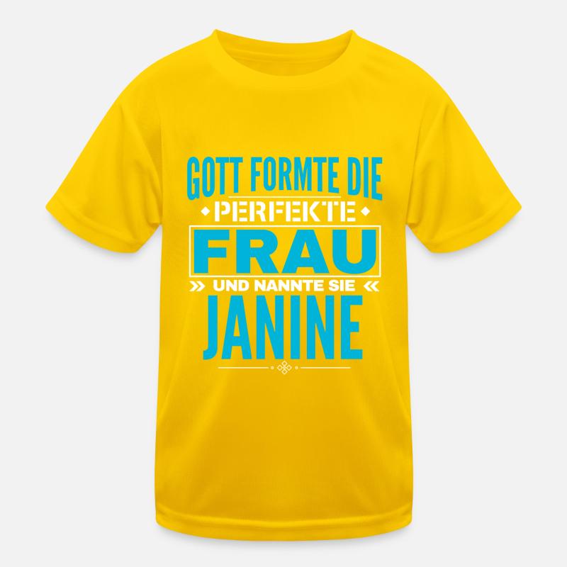 Janine Name Design Kinder Funktions-T-Shirt