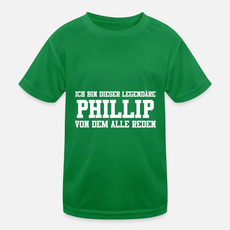 Phillip Name Design Kinder Funktions-T-Shirt