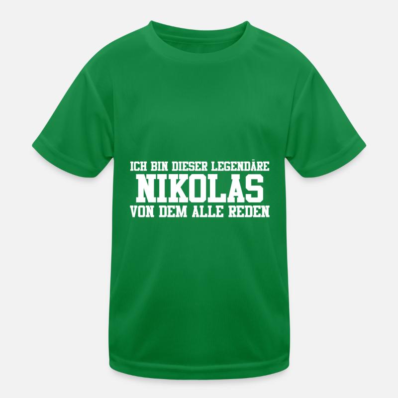Nikolas Name Design Kinder Funktions-T-Shirt