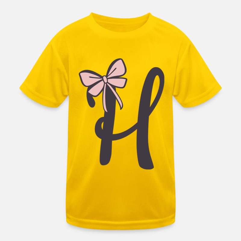 Anfangsbuchstabe H Schleifchen Kinder Funktions-T-Shirt