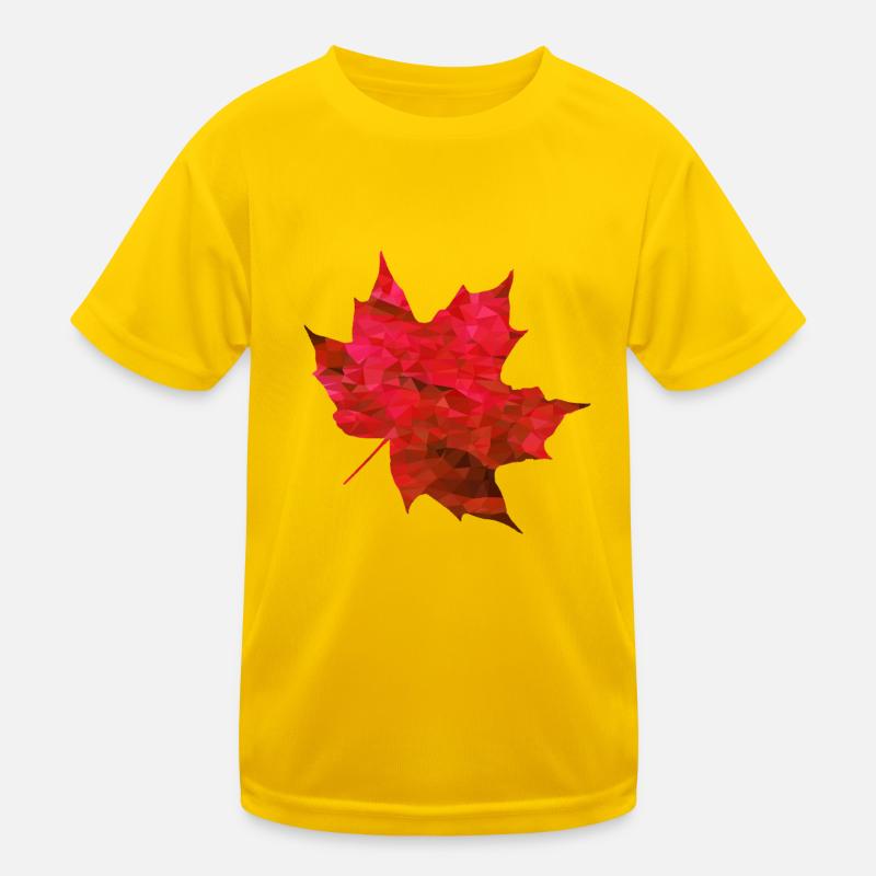 Maple Red Polygon Kids Functional T-Shirt