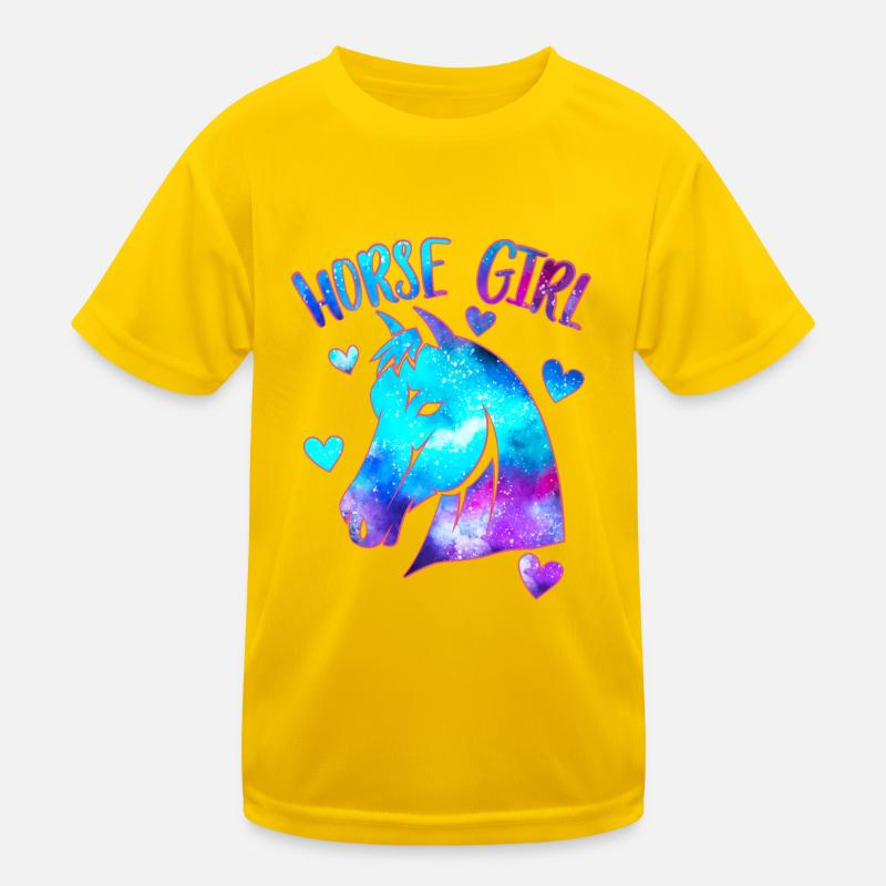 Pferd Mädchen Kinder Funktions-T-Shirt