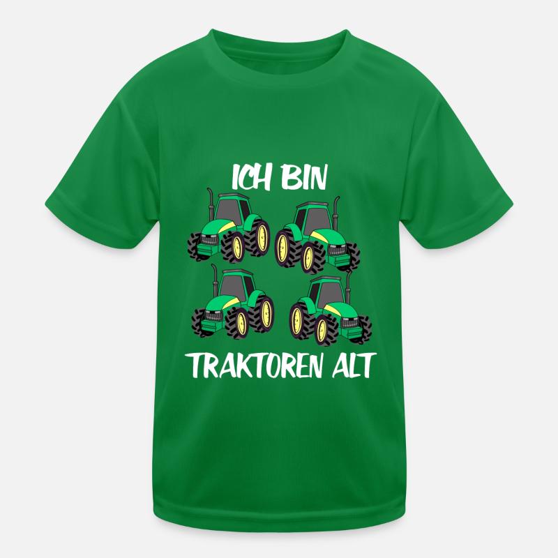 Ich bin 4 Traktor alt Geschenk zum 4. Geburtstag Kinder Funktions-T-Shirt