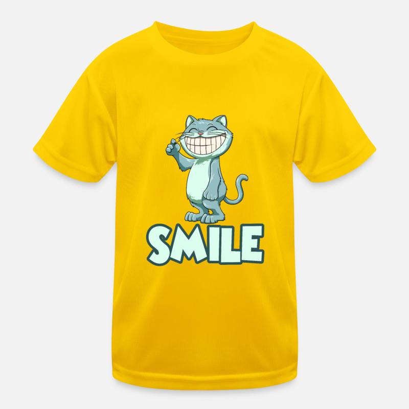 Grinning Cat Kids Functional T-Shirt
