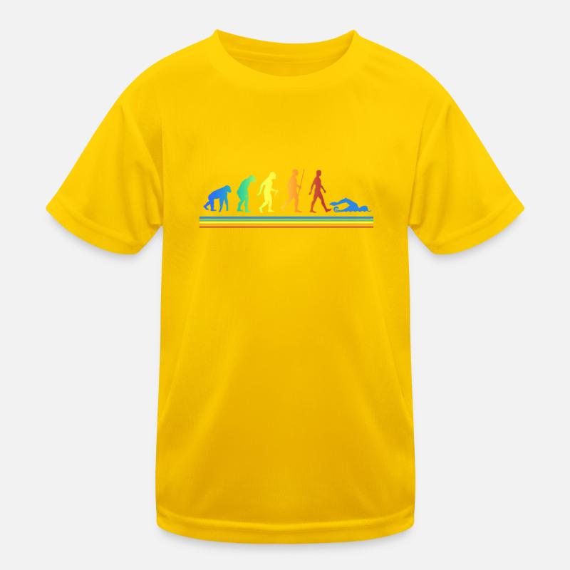 Swimmer Evolution Recreational Athletes Kids Functional T-Shirt