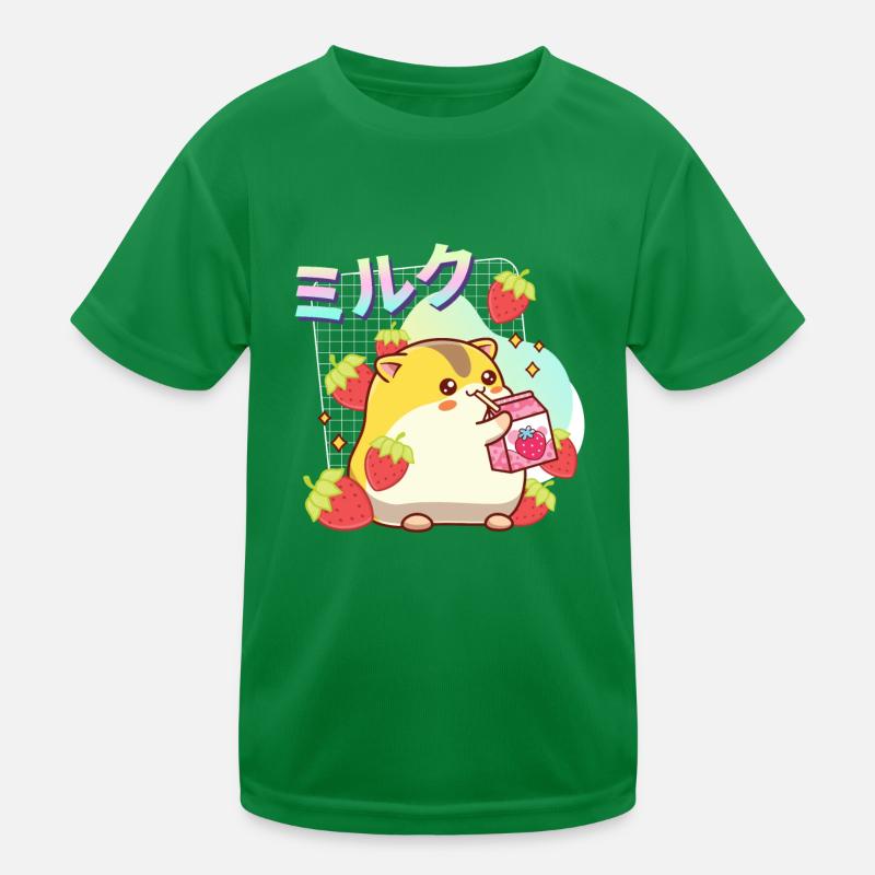 Erdbeeren Milchshake Hamster Kinder Funktions-T-Shirt