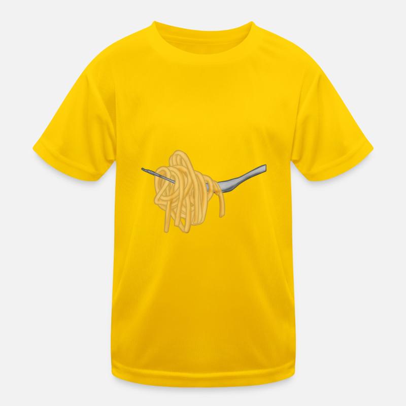 Nudeln Spaghetti Gabel Kinder Funktions-T-Shirt