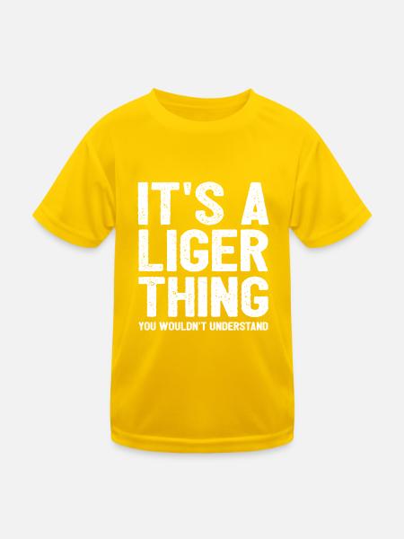 Liger Lustiges Geschenk - Kinder Funktions-T-Shirt - Eigelb - Vorne