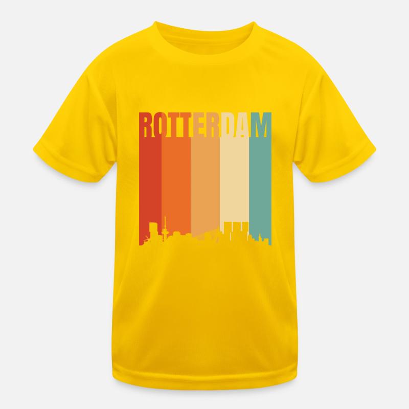 Rotterdam Netherlands Skyline Kids Functional T-Shirt