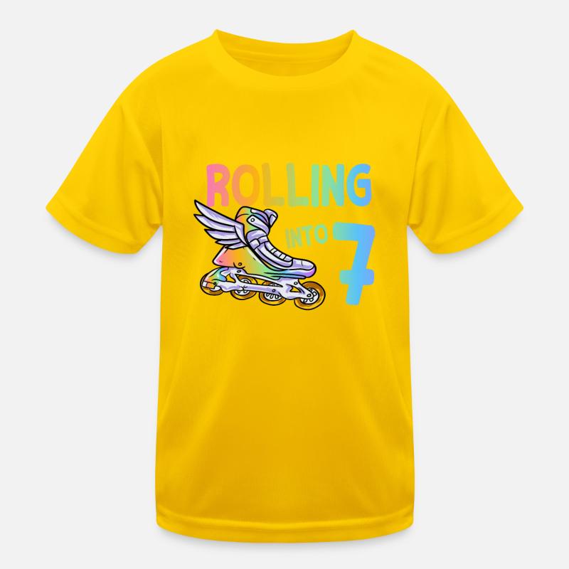 6th Birthday Inline Skating Kids Functional T-Shirt