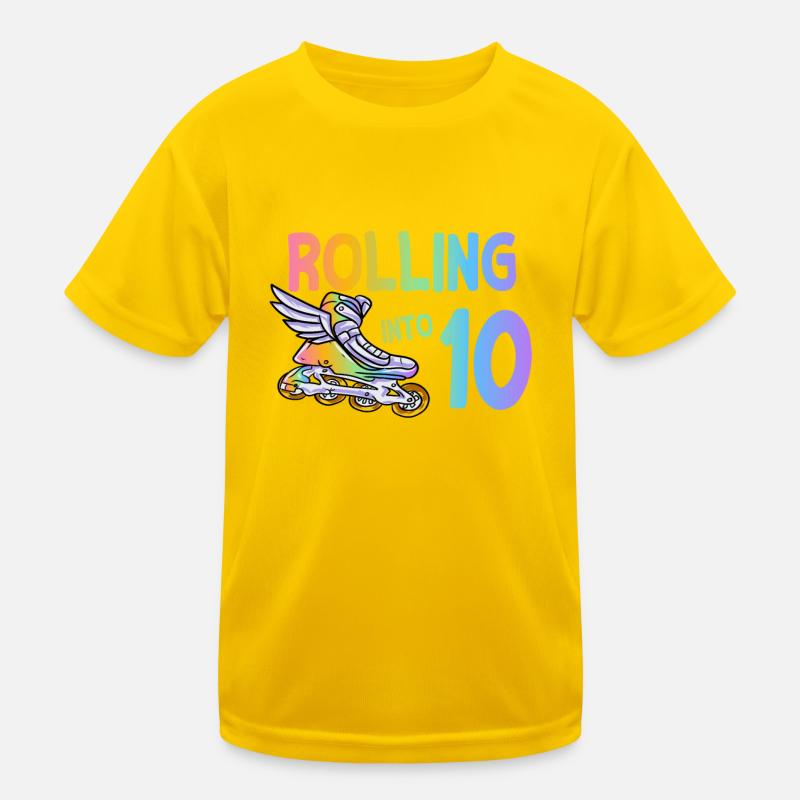10th birthday inline skating Kids Functional T-Shirt