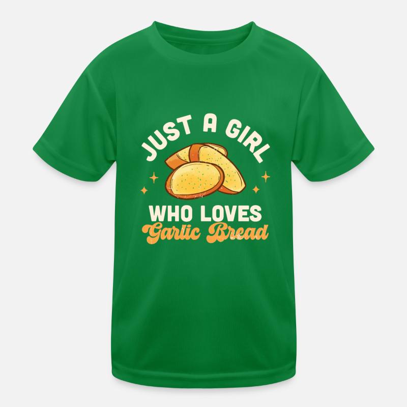 Knoblauch Knoblauchbrot Essen Geschenk Kinder Funktions-T-Shirt