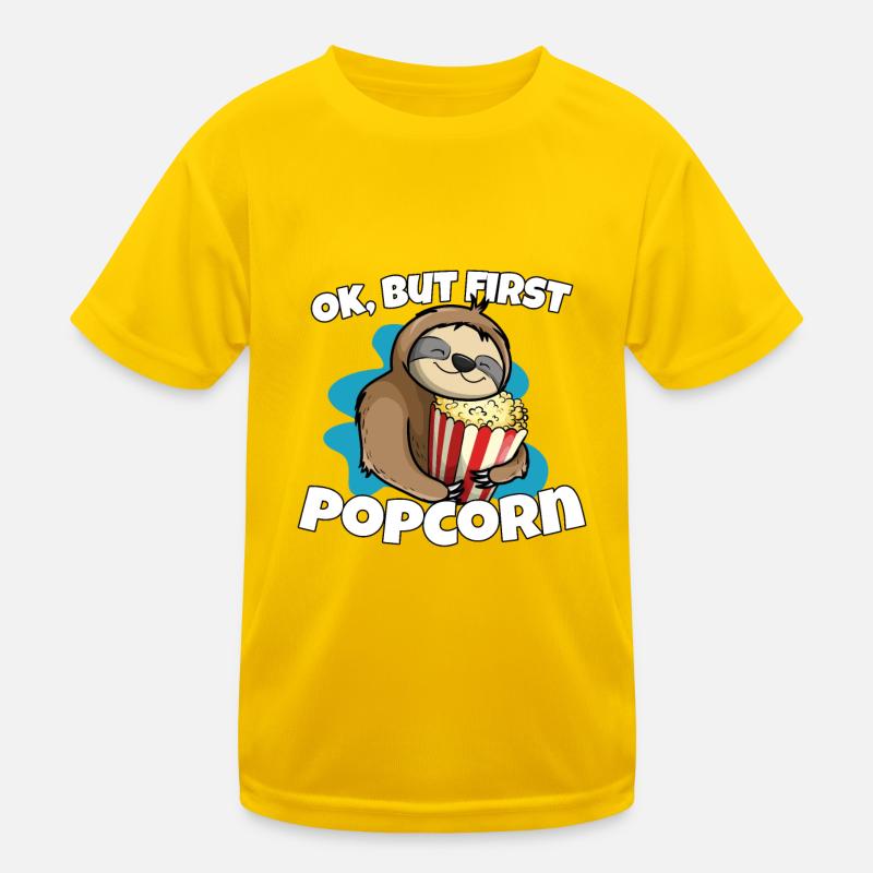 Ok, but first popcorn sloth popcorn Kids Functional T-Shirt