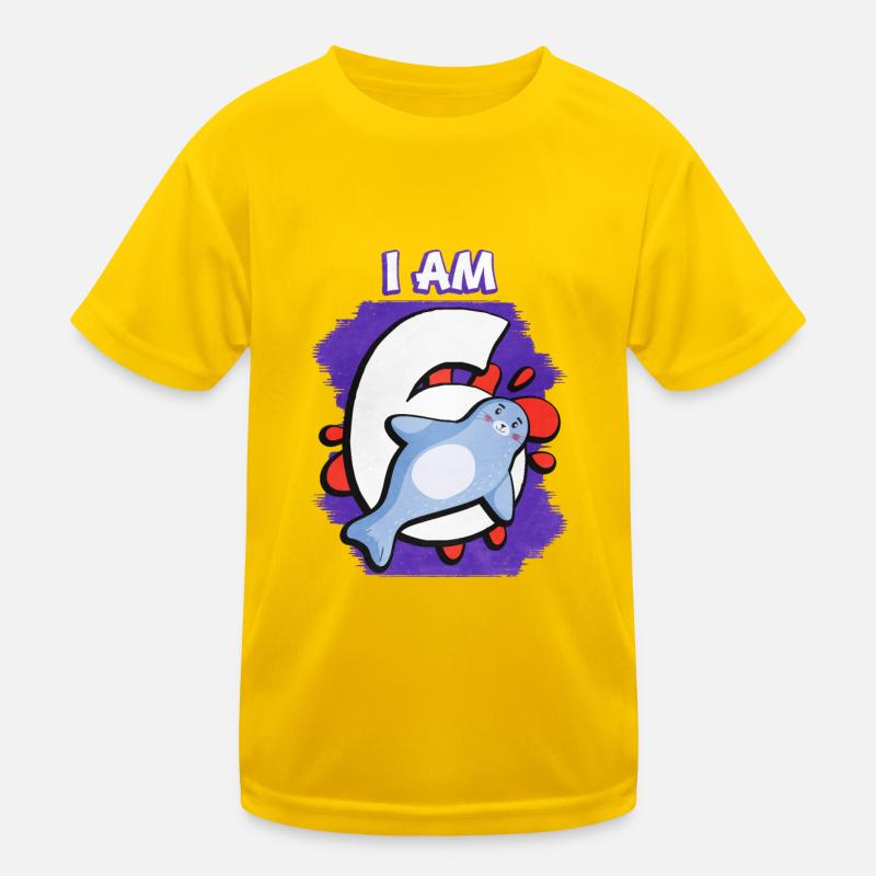 Ich Bin 6 Robbe Kinder Funktions-T-Shirt