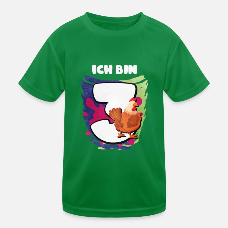 Ich Bin 3 Hühner Kinder Funktions-T-Shirt