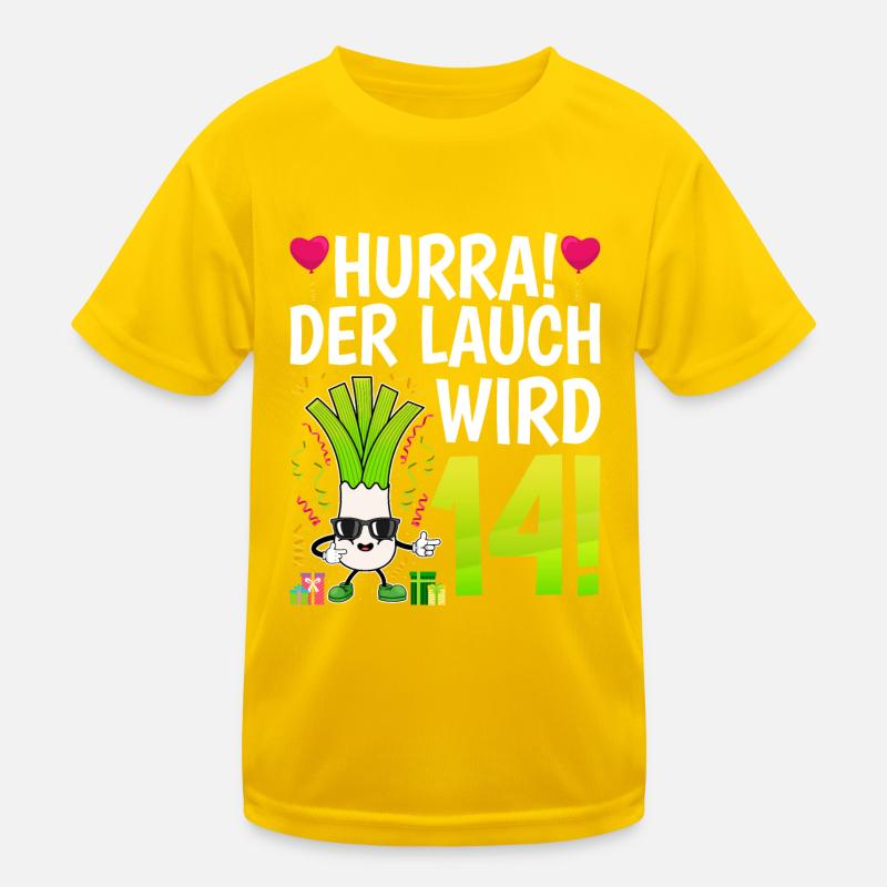 Hurra der Lauch wird 14 Kinder Funktions-T-Shirt