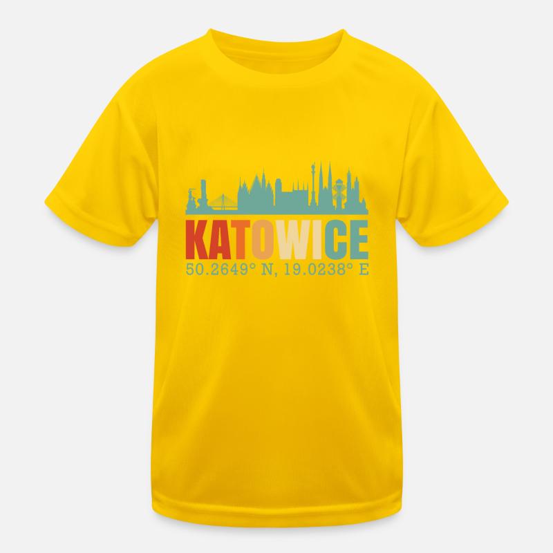 Pologne Katowice Skyline T-shirt sport Enfant