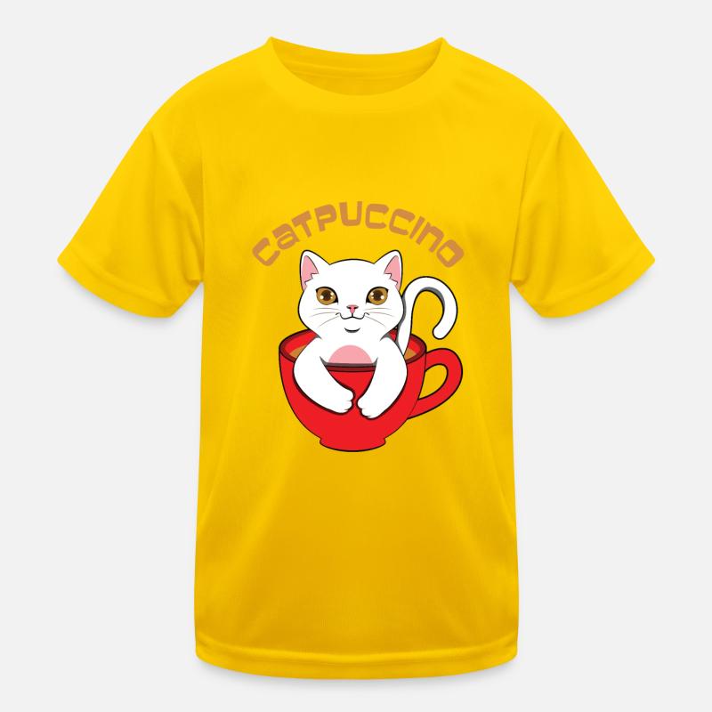 Catpuccino Katze Cappucino Kinder Funktions-T-Shirt