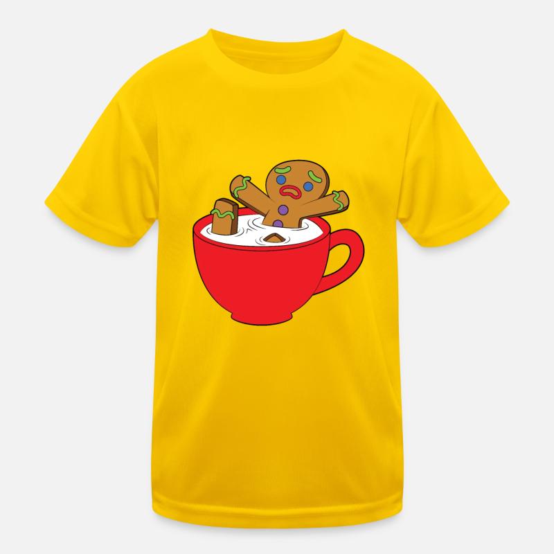 Gingerbread Man Cup Kids Functional T-Shirt