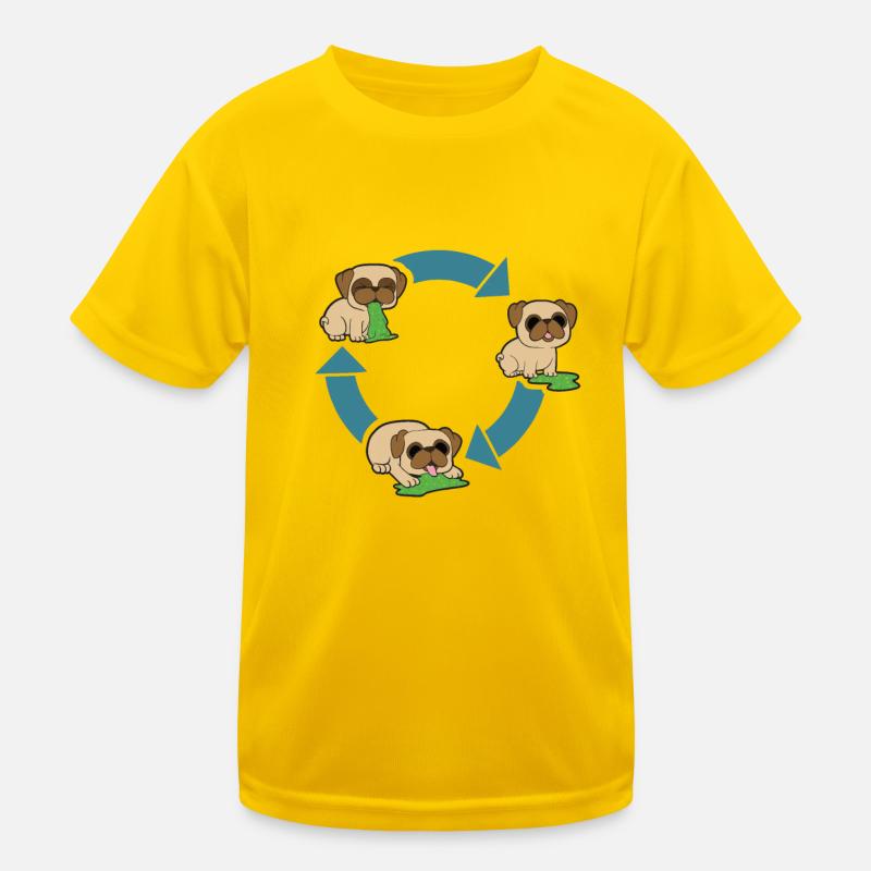 Pug Environmental Protection Kids Functional T-Shirt