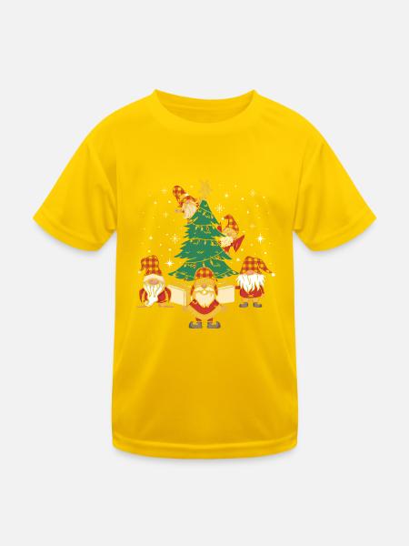 Weihnachts Zwerge - Kinder Funktions-T-Shirt - Eigelb
