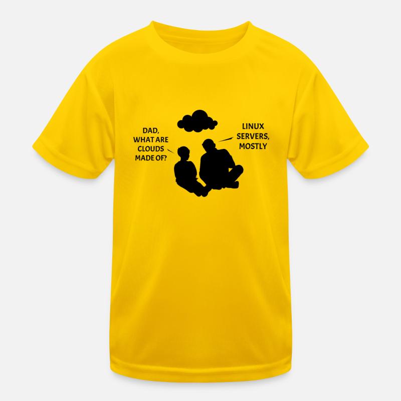 Clouds: Linux and Puzzles Kids Functional T-Shirt