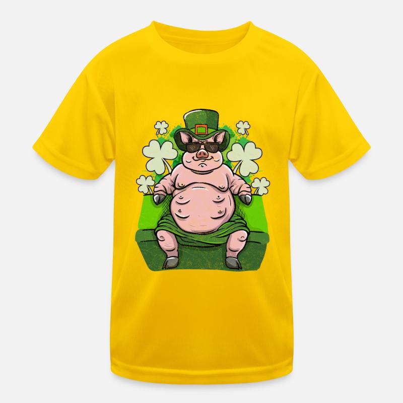 Irish Lucky Pig Kids Functional T-Shirt