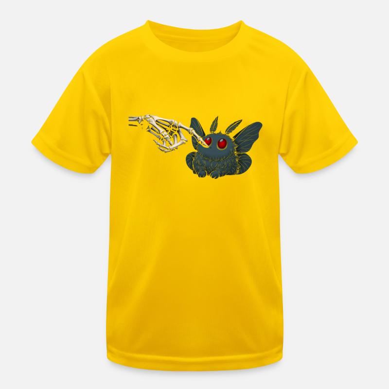 Kawaii Mothman Skeleton Hand Cryptid Kids Functional T-Shirt