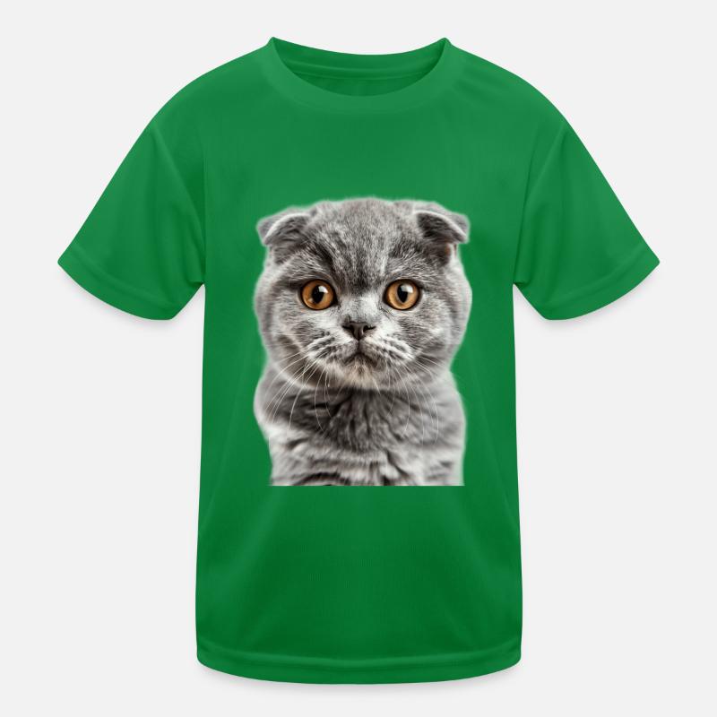 Scottish Fold-eared Cat Kids Functional T-Shirt