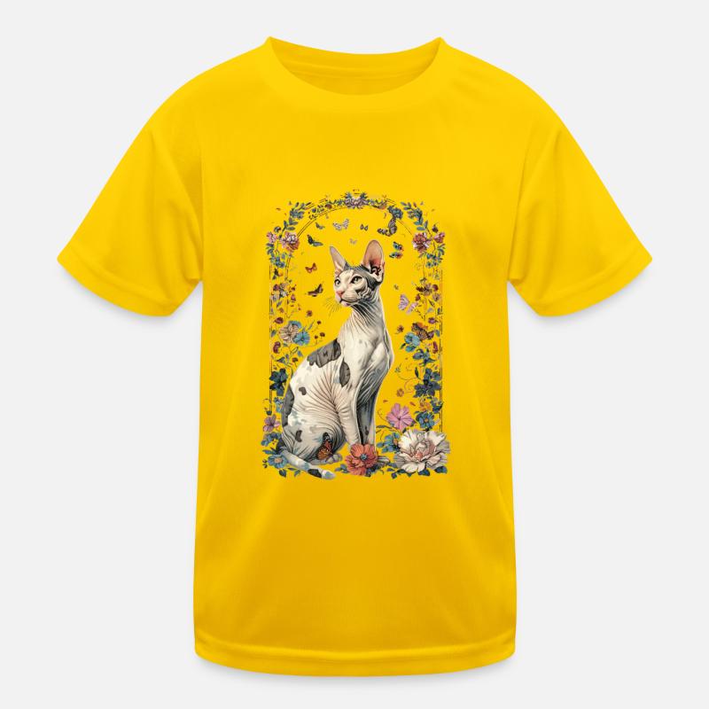 Cornish Rex Cat Kids Functional T-Shirt