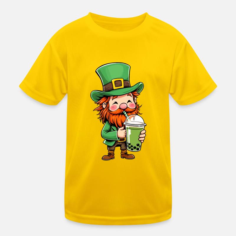 Leprechaun Bubble Tea Saint-Patrick T-shirt sport Enfant