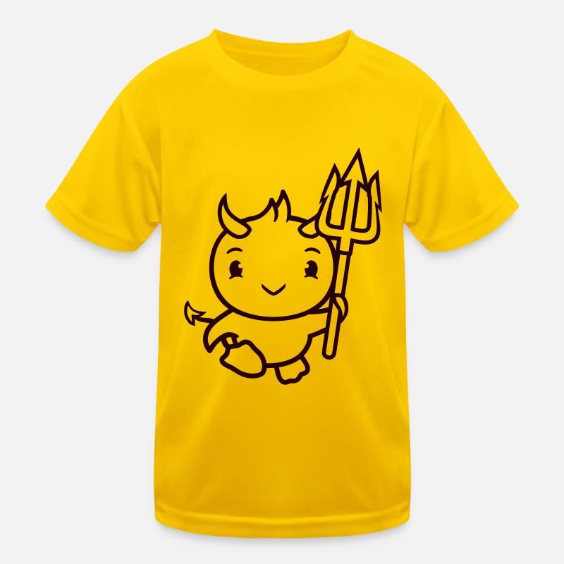 bird devil horns satan trident hell evil cool Kids Functional T-Shirt