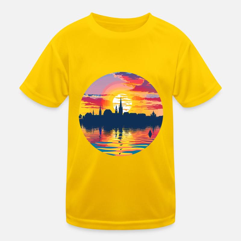 Konstanz Skyline Kinder Funktions-T-Shirt